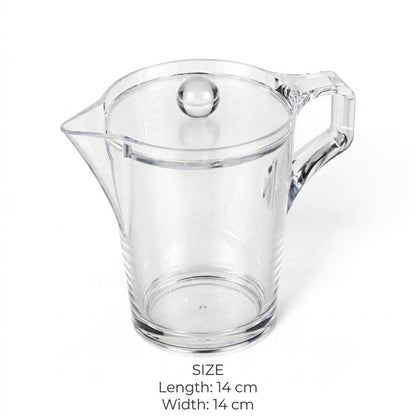 Shatterproof Clear Acrylic Mini Pitcher with Lid & Handle – 14x14cm