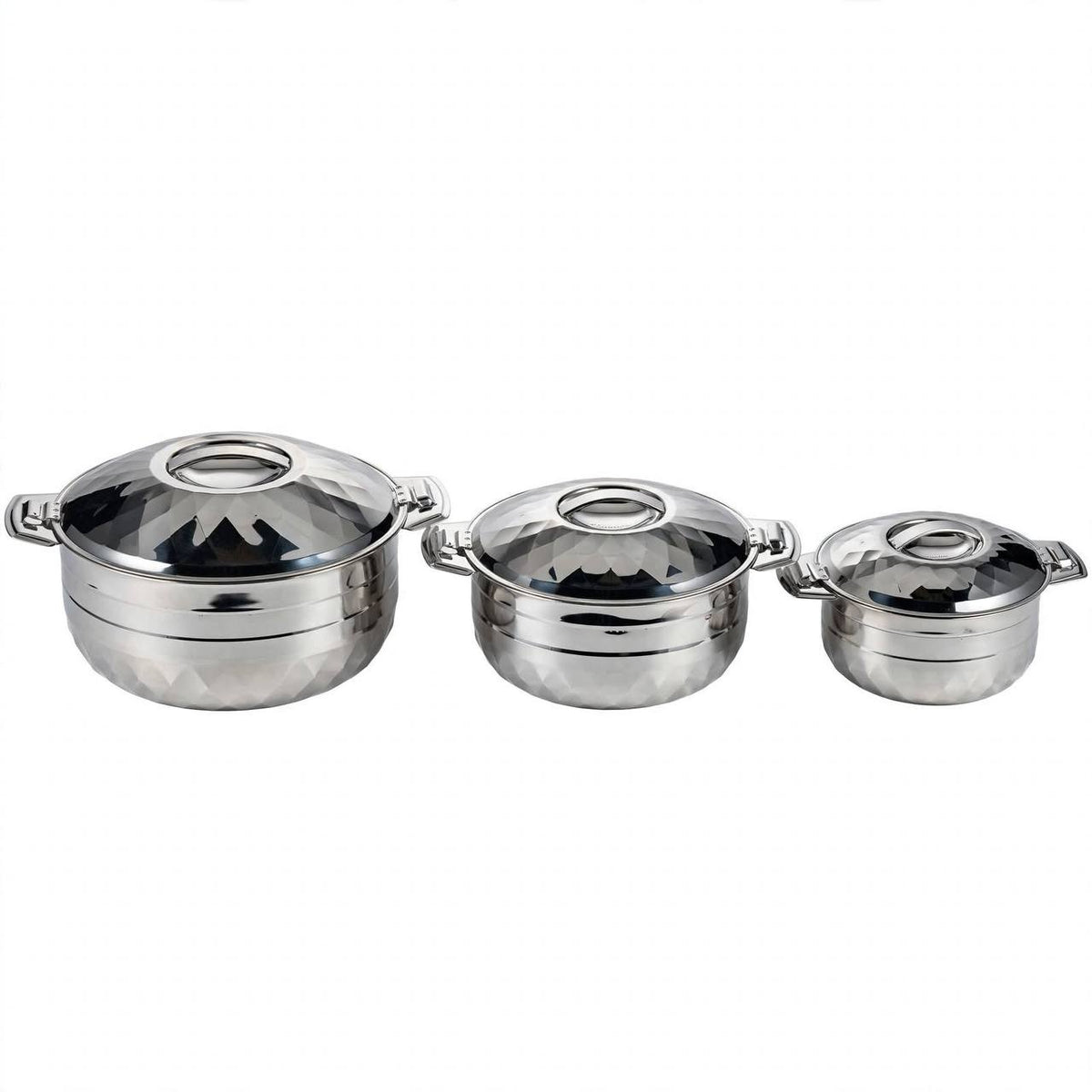 Classic Diamond 3-Piece Hotpot Serving Set (1000ML, 1500ML, 2500ML)