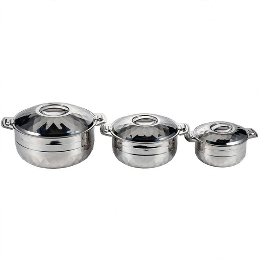 Classic Diamond 3-Piece Hotpot Serving Set (1000ML, 1500ML, 2500ML)