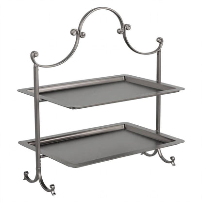 Nickel 2-Tier Rectangular Candy & Sweets Display Stand
