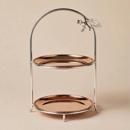 Product Title: Silver & Gold-Tone 2-Tier Round Candy & Sweets Display Stand