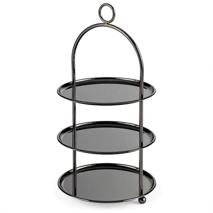Large Chrome 3-Tier Round Candy & Sweets Display Stand