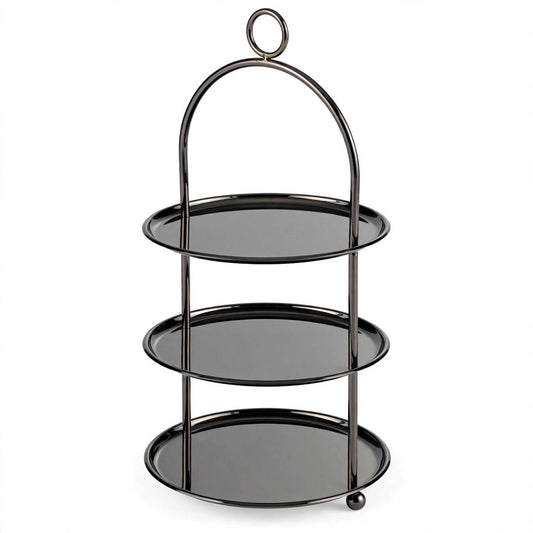 Large Chrome 3-Tier Round Candy & Sweets Display Stand