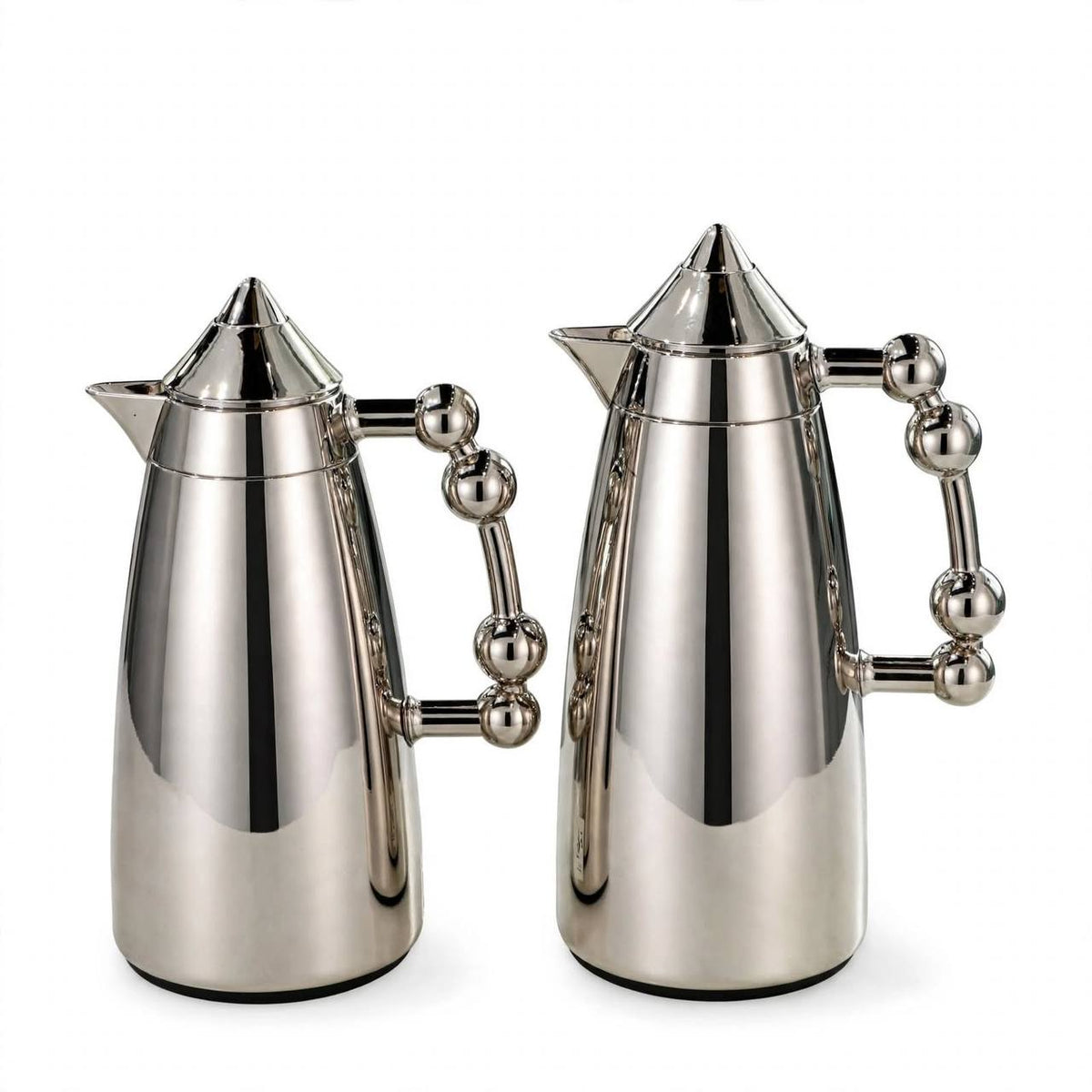 MAHRA Polished Silver 2-Piece Thermal Coffee & Tea Dallah Set (1L + 1L)