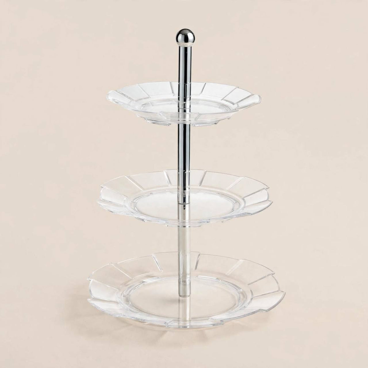 Elegant 3-Tier Round Fluted Acrylic Sweet & Dessert Display Stand