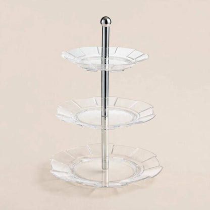 Elegant 3-Tier Round Fluted Acrylic Sweet & Dessert Display Stand