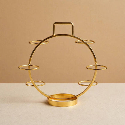 Round Arabic Coffee Cup Holder – Small (Polished Gold)