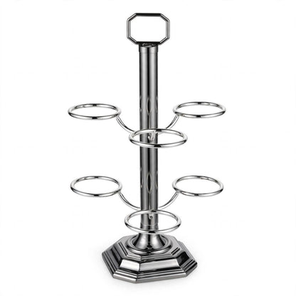 Vertical Arabic Coffee Cup Holder – Polished Chrome & Silver