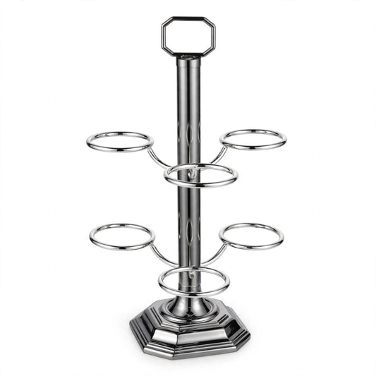 Vertical Arabic Coffee Cup Holder – Polished Chrome & Silver