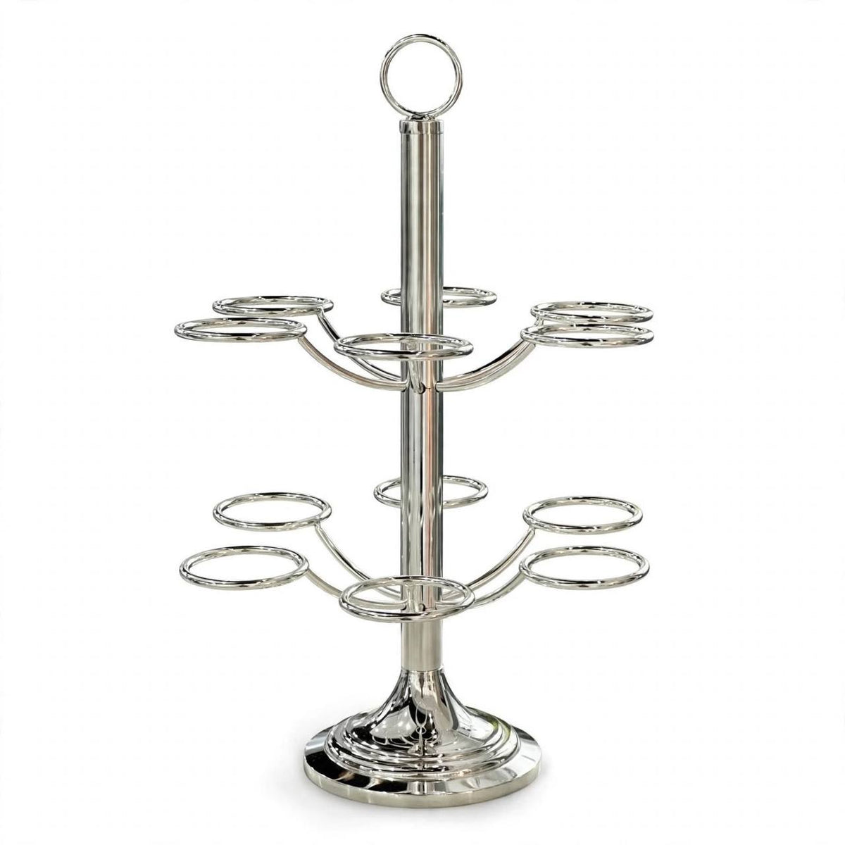 12-Cup Vertical Arabic Coffee Cup Holder – Polished Silver