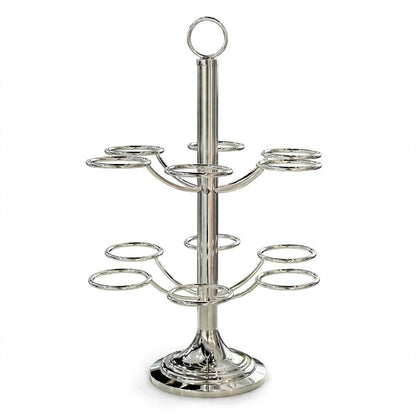 12-Cup Vertical Arabic Coffee Cup Holder – Polished Silver