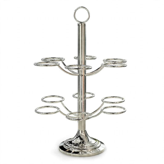 12-Cup Vertical Arabic Coffee Cup Holder – Polished Silver