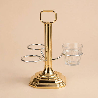 Two-Tone Vertical Arabic Coffee Cup Holder – Gold & Silver