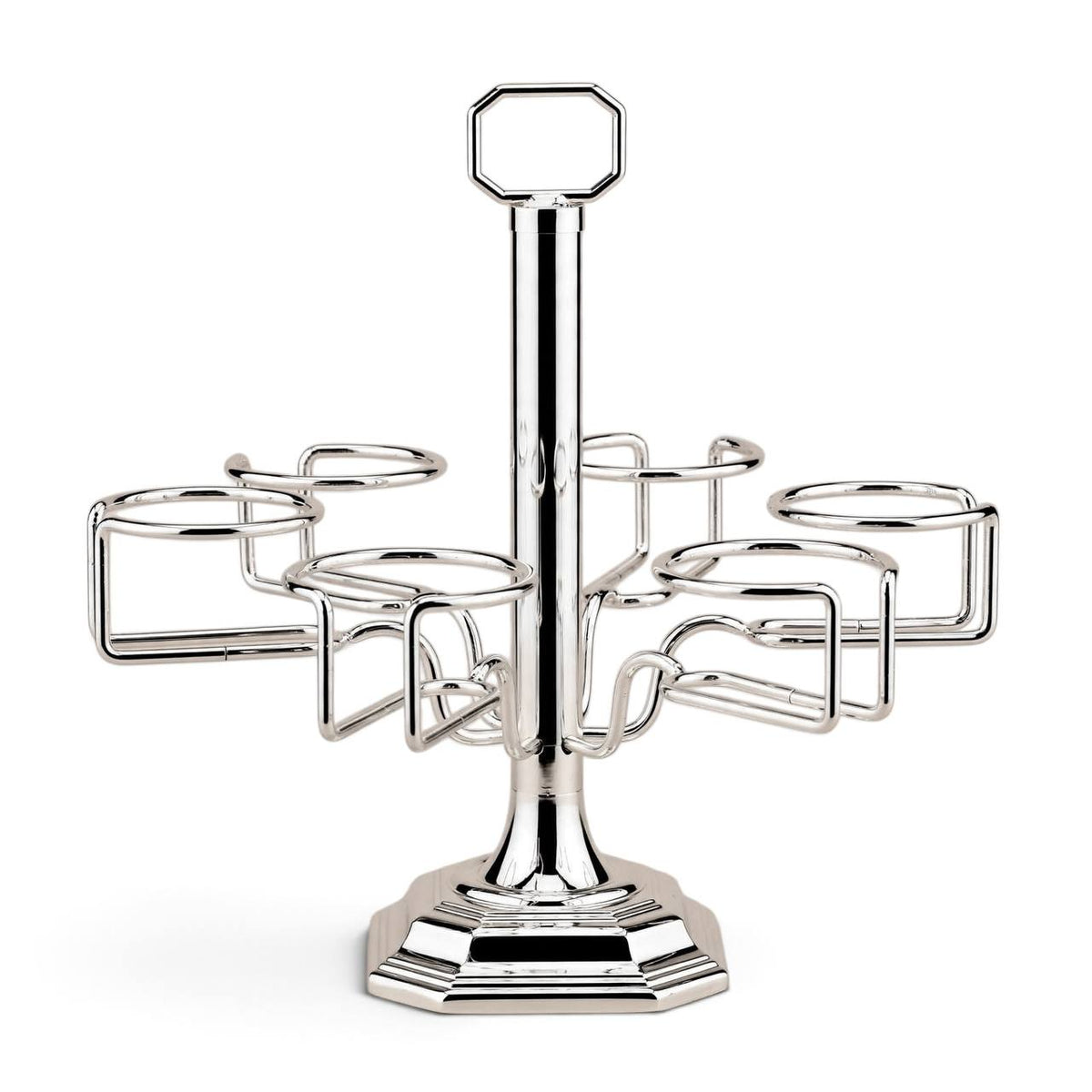 6-Cup Vertical Tea Glass (Estikanat) Holder – Polished Silver