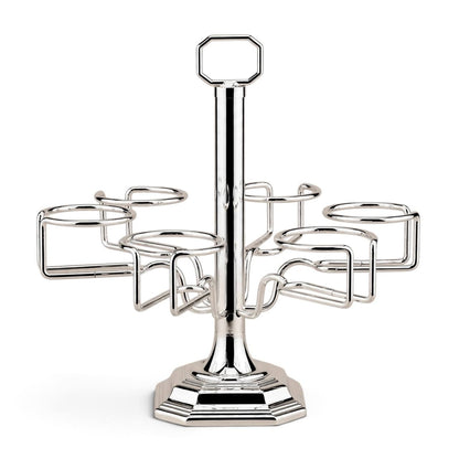 6-Cup Vertical Tea Glass (Estikanat) Holder – Polished Silver
