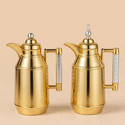 Mahra Luxurious M/Gold 2-Piece Thermal Coffee & Tea Dallah Set