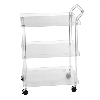 3-Tier Luxury Clear Acrylic Hospitality Serving Trolley