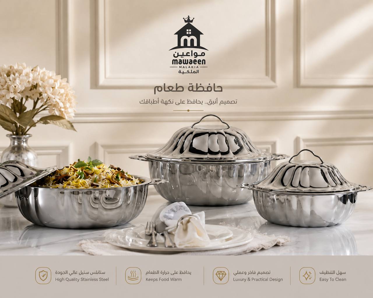 PRADEEP Diyara Silver Hot Pot 7500 MML - Stainless Steel Food Warmer