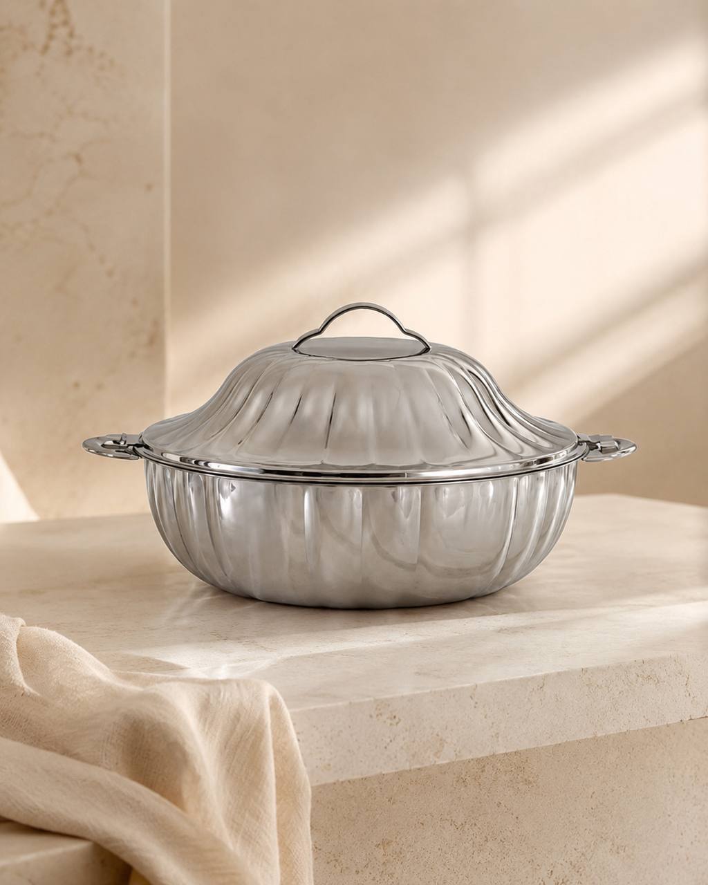 PRADEEP Diyara Silver Hot Pot 5000 ML - Stainless Steel Food Warmer
