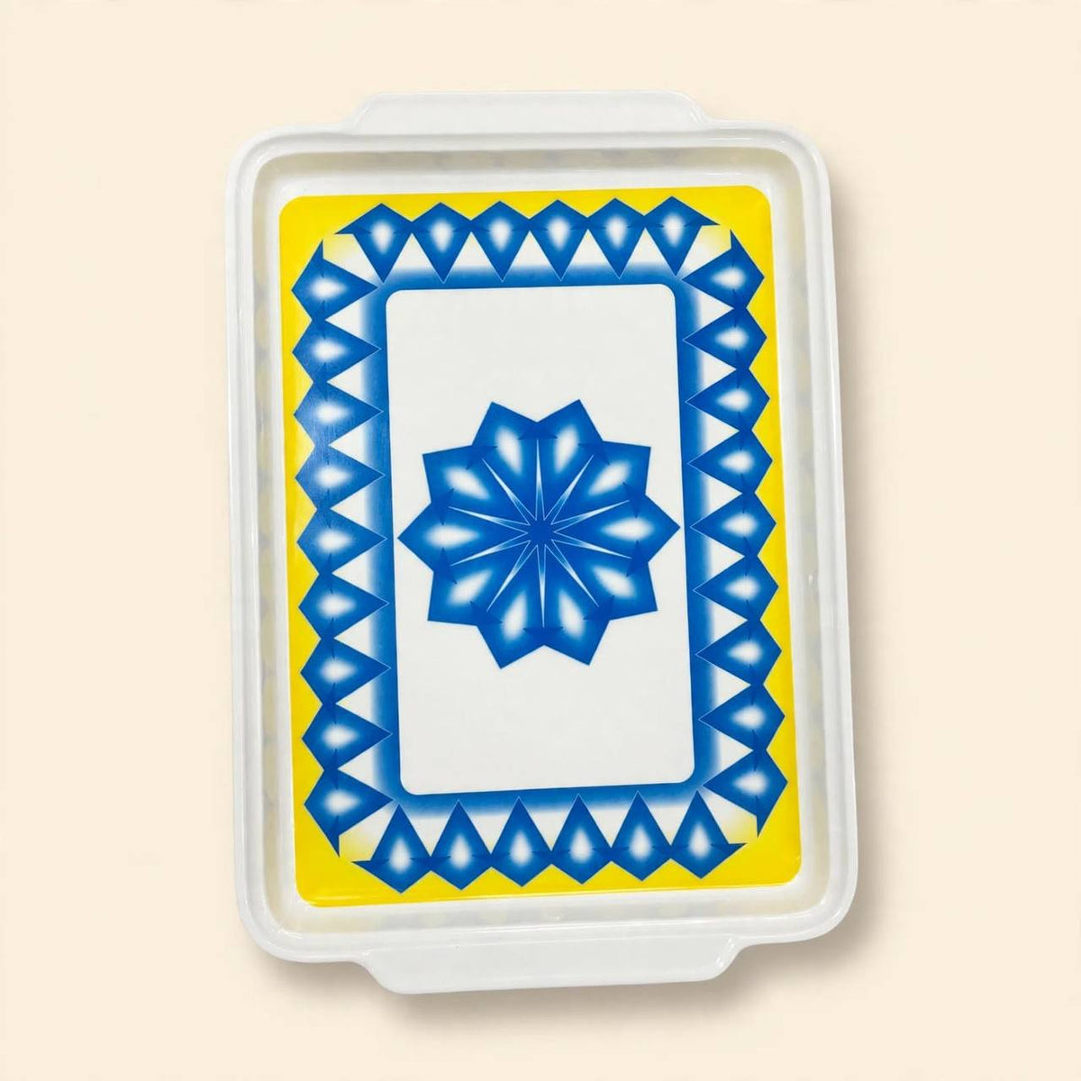 Royal Blue & Sun-Yellow Geometric Tea & Coffee Hospitality Set with Matching Serving Tray