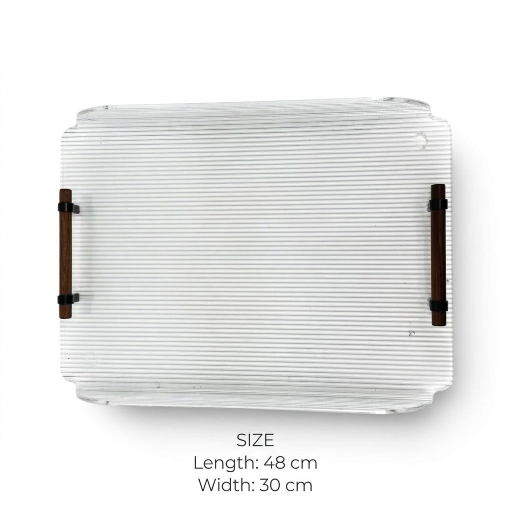 صينية مستطيلة من اللحاء الشفاف (L) h/wood-s-tr1060/cw2-l