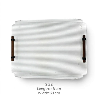 صينية مستطيلة من اللحاء الشفاف (L) h/wood-s-tr1060/cw2-l