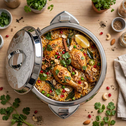 Royal Insulated Stainless Steel Thermal Food Warmer with Laser-Etched Lid & Dual Locking Clamps – 2500 ml