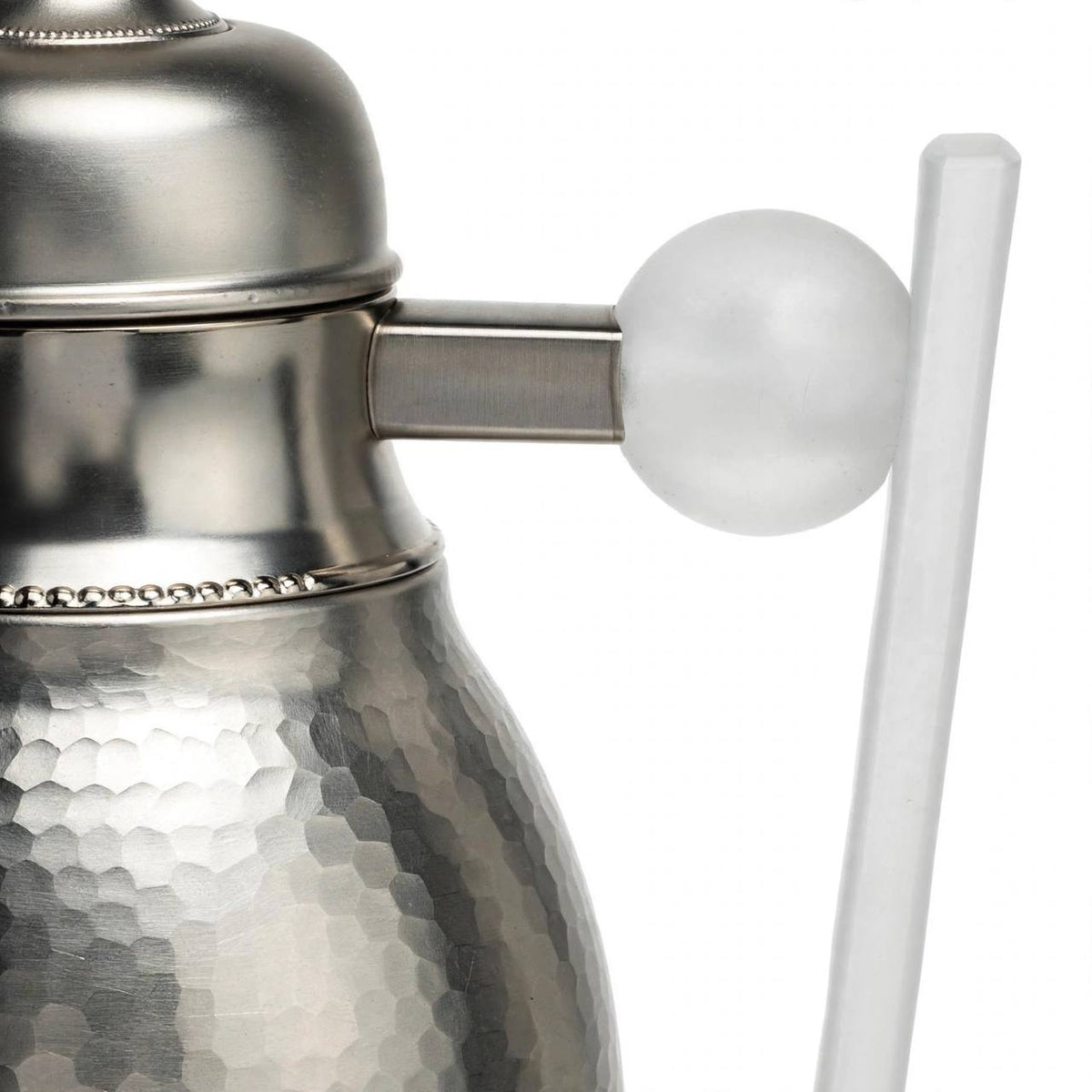 Hammered Matte Silver Vacuum Flask Set with Clear Handles – 1L & 0.75L