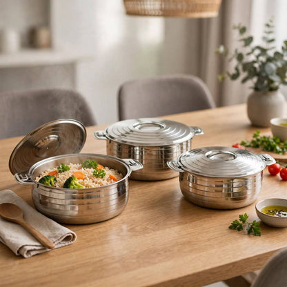 Classic Line 3-Piece Hotpot Serving Set (2500ML, 3500ML, 5000ML)