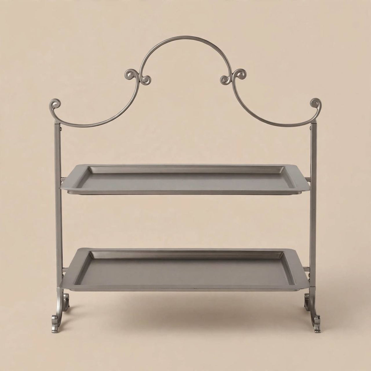 Nickel 2-Tier Rectangular Candy & Sweets Display Stand