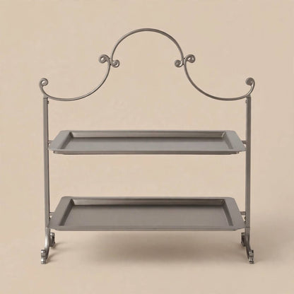 Nickel 2-Tier Rectangular Candy & Sweets Display Stand