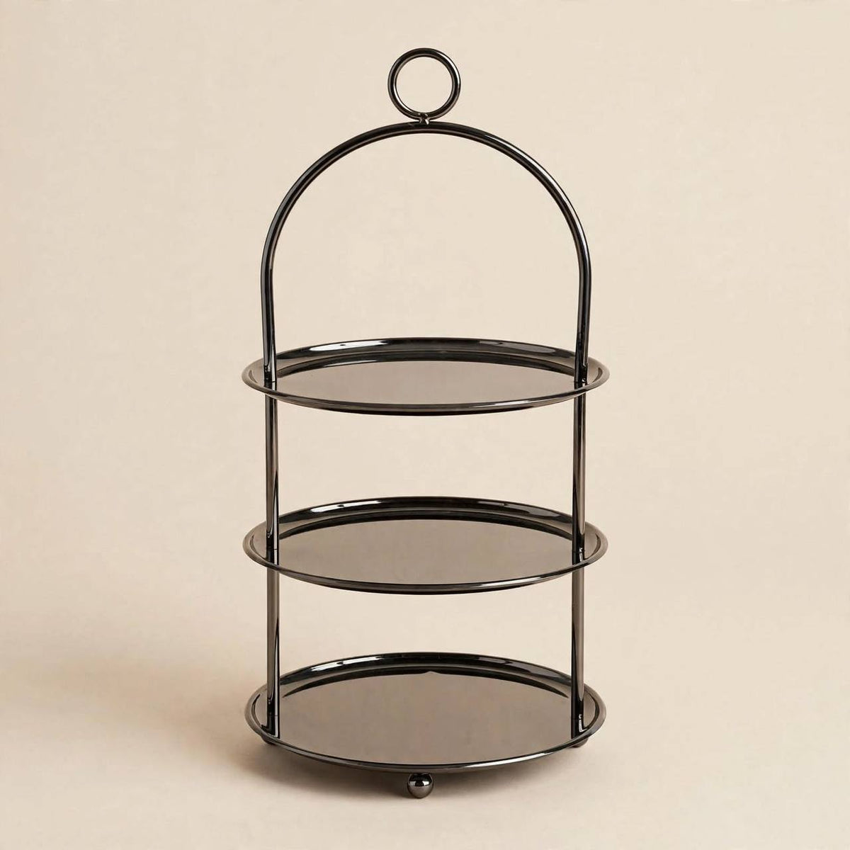 Large Chrome 3-Tier Round Candy & Sweets Display Stand