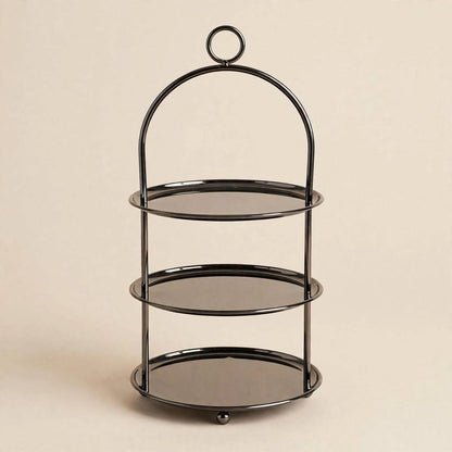 Large Chrome 3-Tier Round Candy & Sweets Display Stand