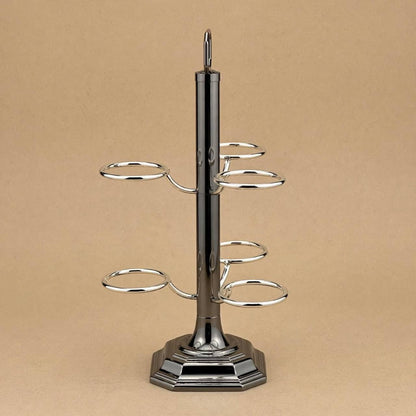 Vertical Arabic Coffee Cup Holder – Polished Chrome & Silver