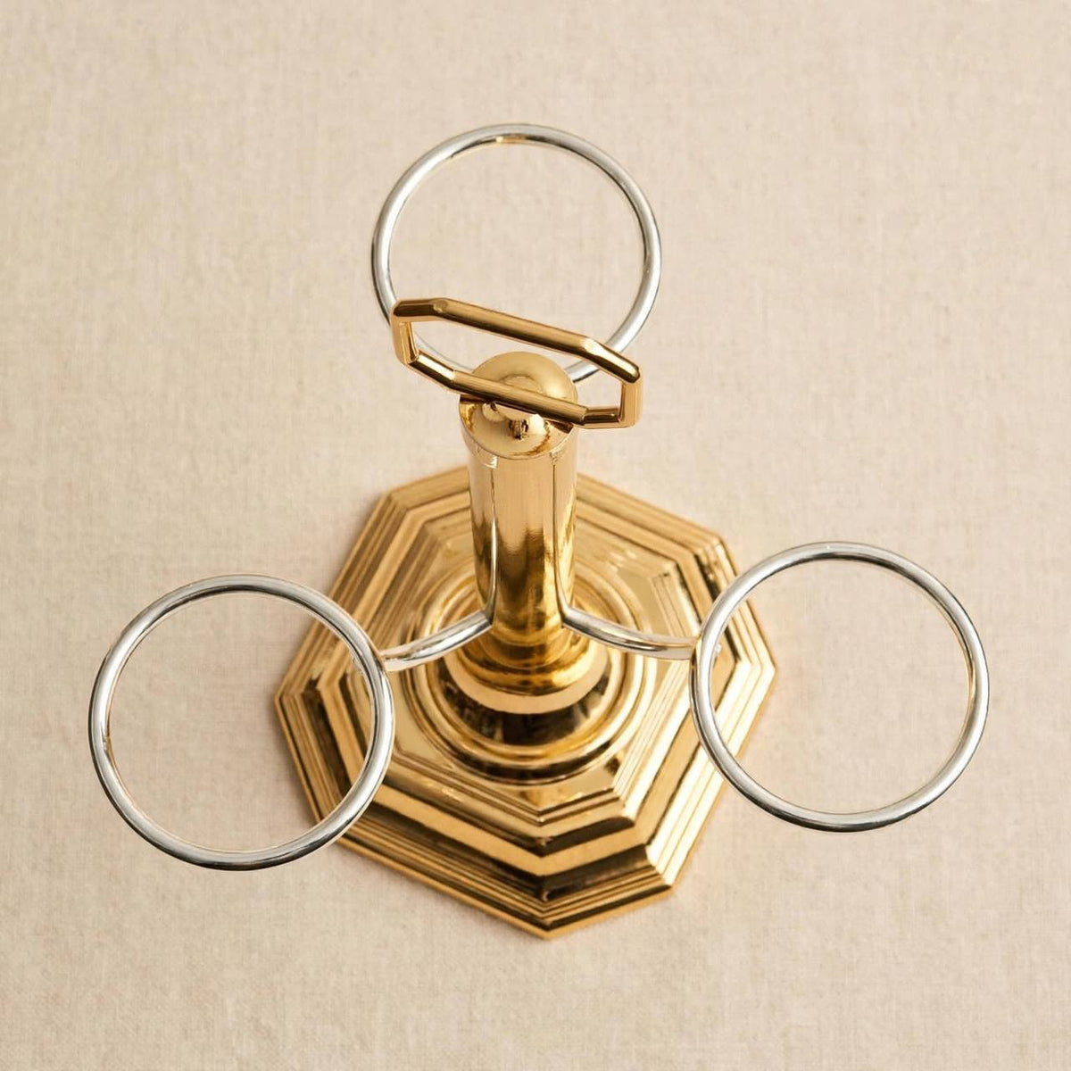 Two-Tone Vertical Arabic Coffee Cup Holder – Gold & Silver