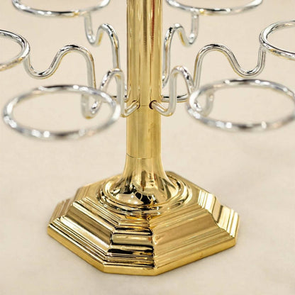 6-Cup Vertical Arabic Coffee Cup Holder – Gold & Silver Two-Tone