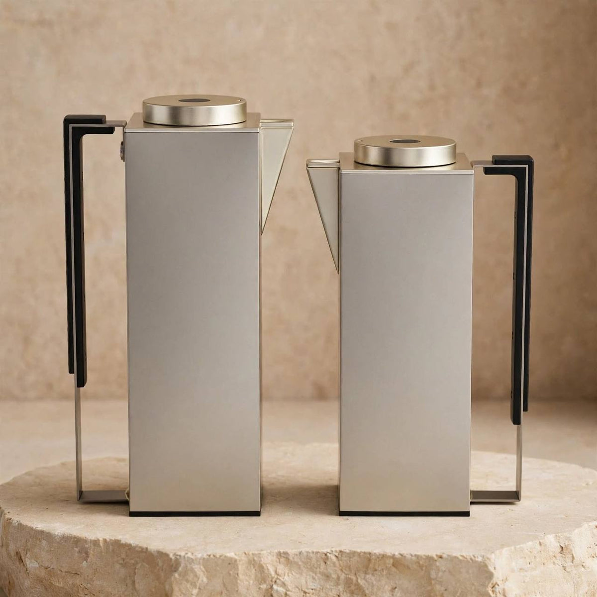 Al Marjan Complete Luxury Hospitality Serving Set – Matt Silver & Black - 21 Pcs