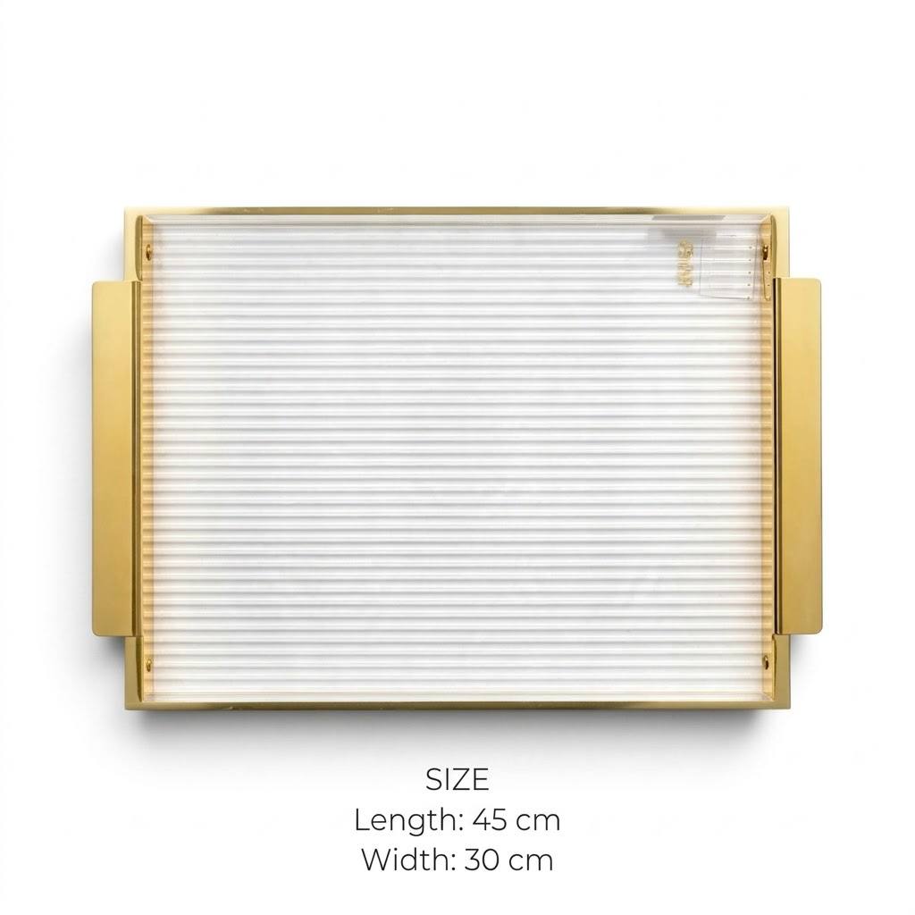 Gold & Clear Acrylic Serving Tray – (S)