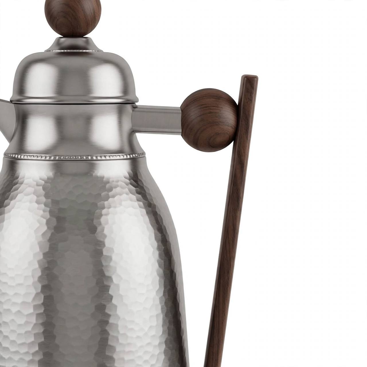Nice Hammered Matte Silver Vacuum Flask Set – 1L & 0.75L