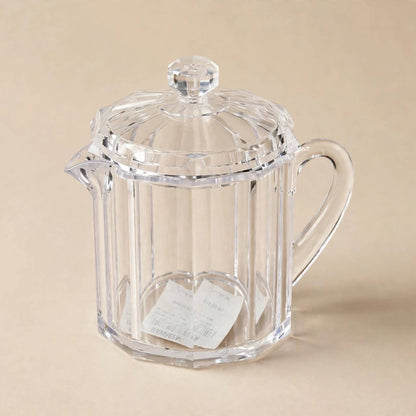 Shatterproof Clear Octagonal Acrylic Jam & Syrup Jug with Lid – 10x7cm