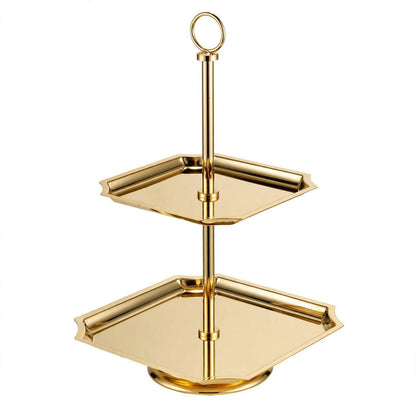 طبق حلوى من طبقتين SQ gold-cd-7541