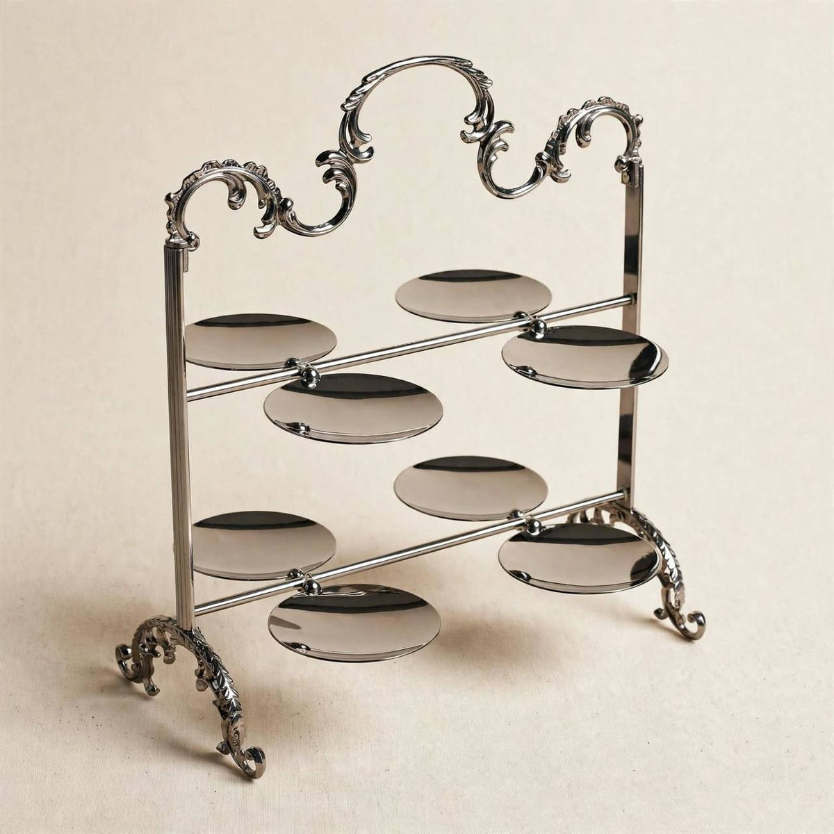Elegant 8-Plate Tiered Cupcake & Dessert Display Stand – Polished Chrome