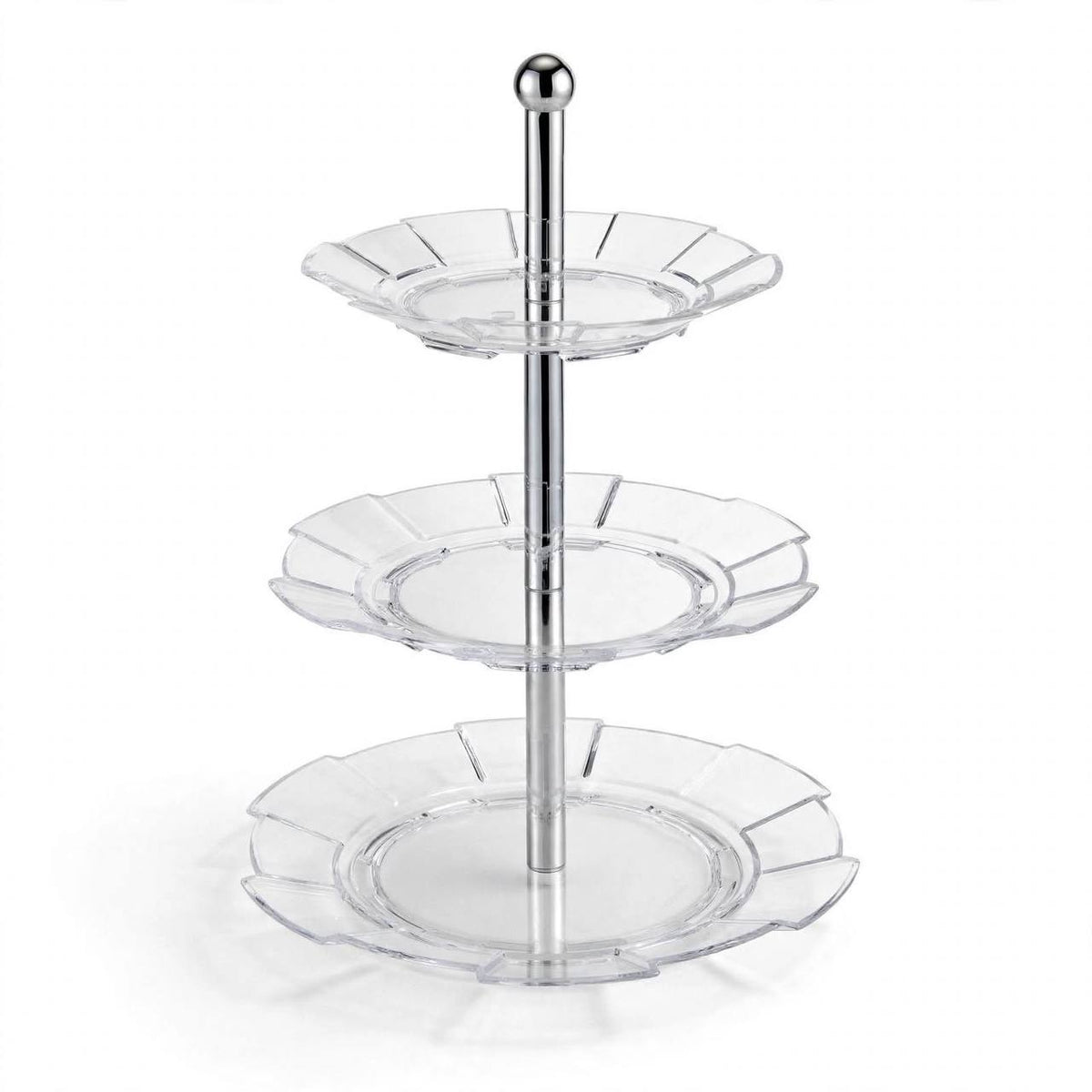 Elegant 3-Tier Round Fluted Acrylic Sweet & Dessert Display Stand