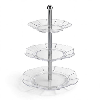 Elegant 3-Tier Round Fluted Acrylic Sweet & Dessert Display Stand