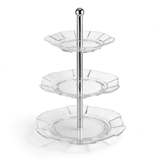 Elegant 3-Tier Round Fluted Acrylic Sweet & Dessert Display Stand