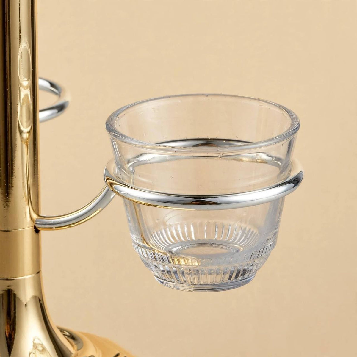 Two-Tone Vertical Arabic Coffee Cup Holder – Gold & Silver