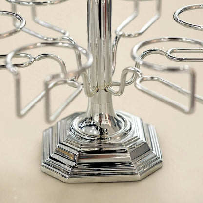 6-Cup Vertical Tea Glass (Estikanat) Holder – Polished Silver