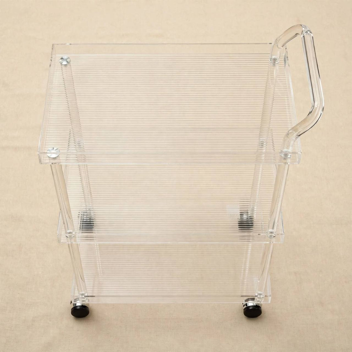 3-Tier Luxury Clear Acrylic Hospitality Serving Trolley
