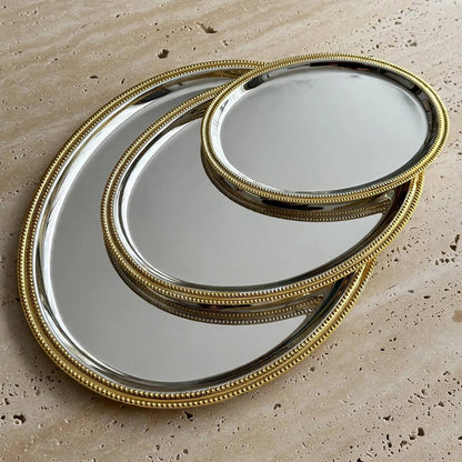 صينية بيضاوية 3 قطع s/gold-5705
