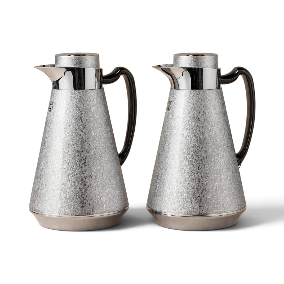 Al Saif Silver & Chrome Thermal Dallah Set (2-Piece, 1 Liter Each)